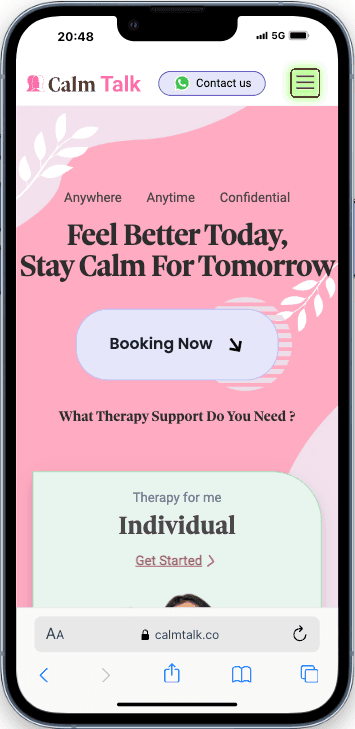 CalmTalk — product interface